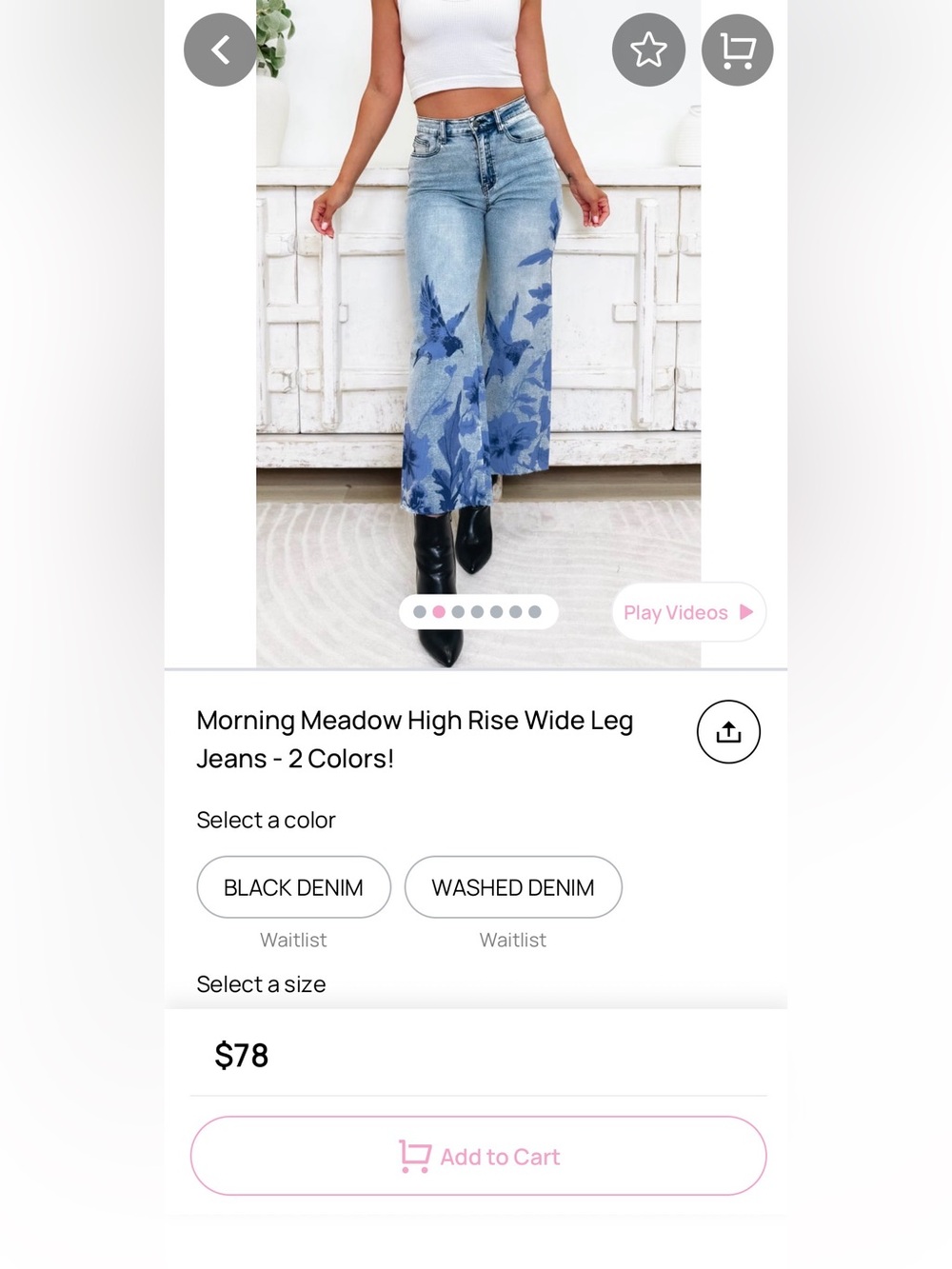 Easel jeans with bird design